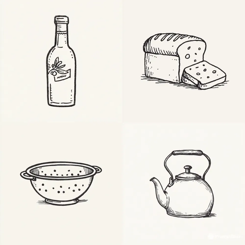 Minimalist Kitchen Doodle Clipart