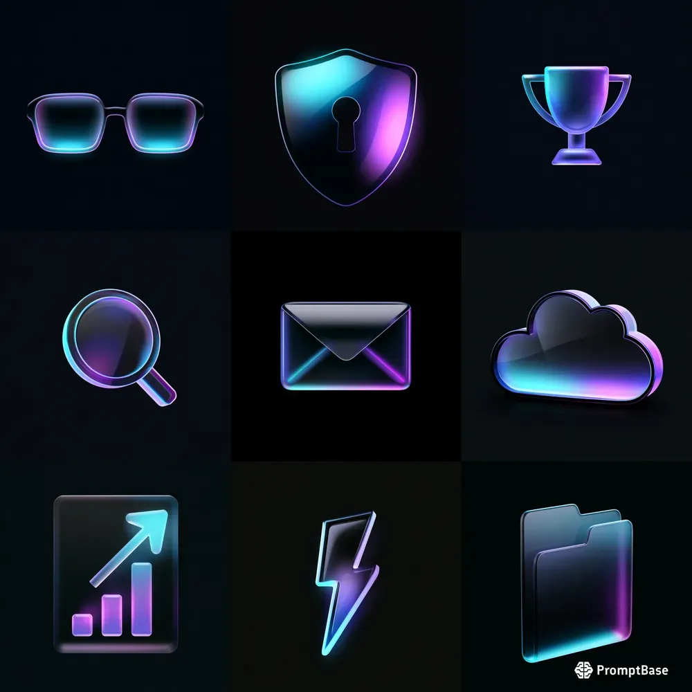 Frosted Glassmorphism Icons