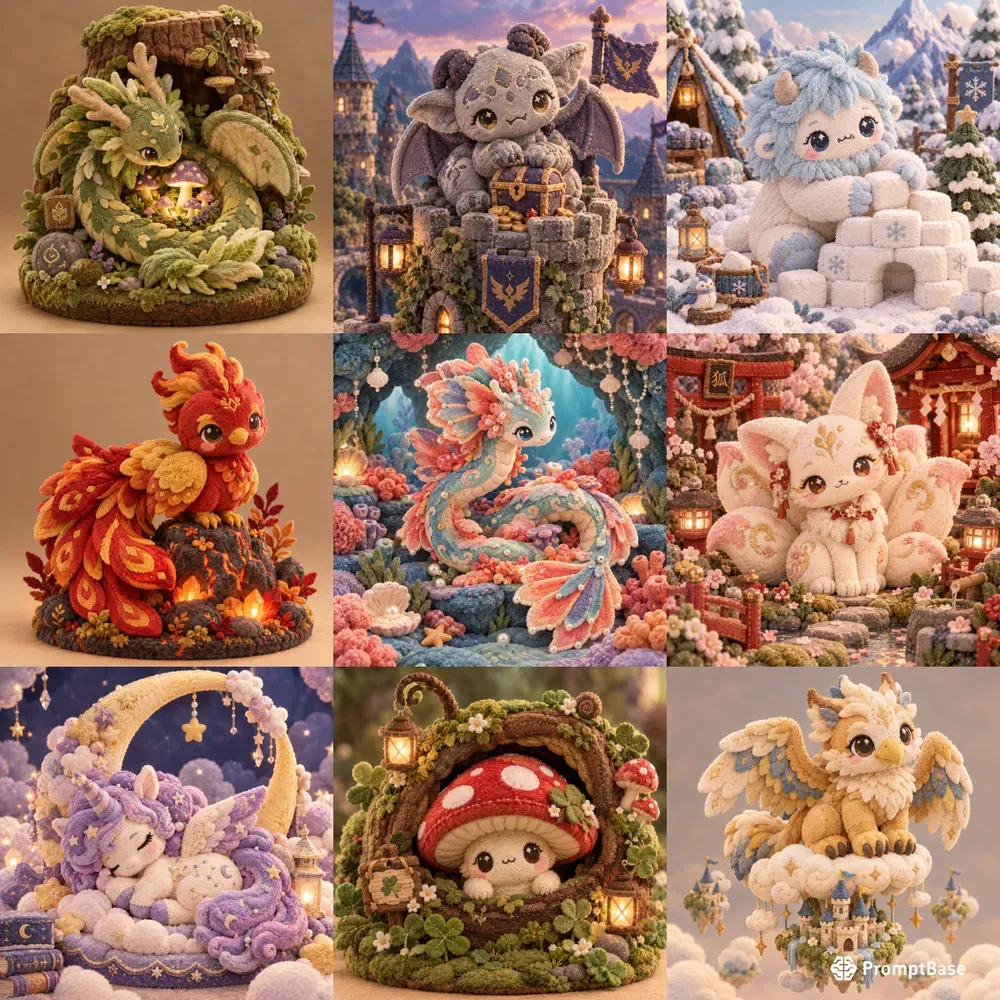 Magical Creature Bestiary Sewn Plushes