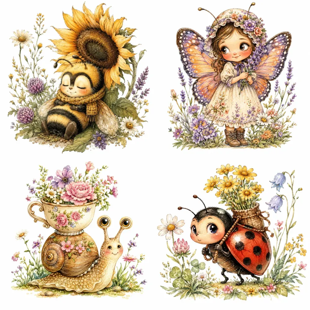Whimsical Bee Garden Characters