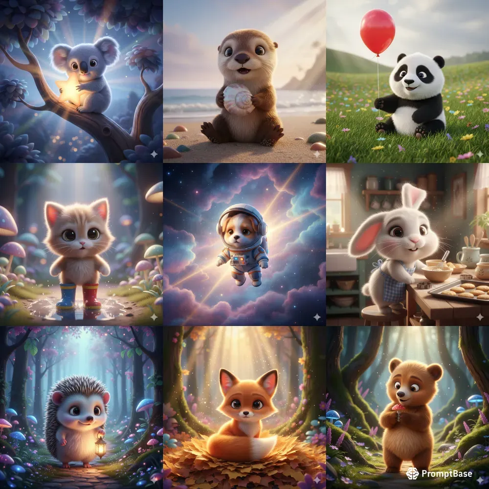 Adorable Pixar Style Animals