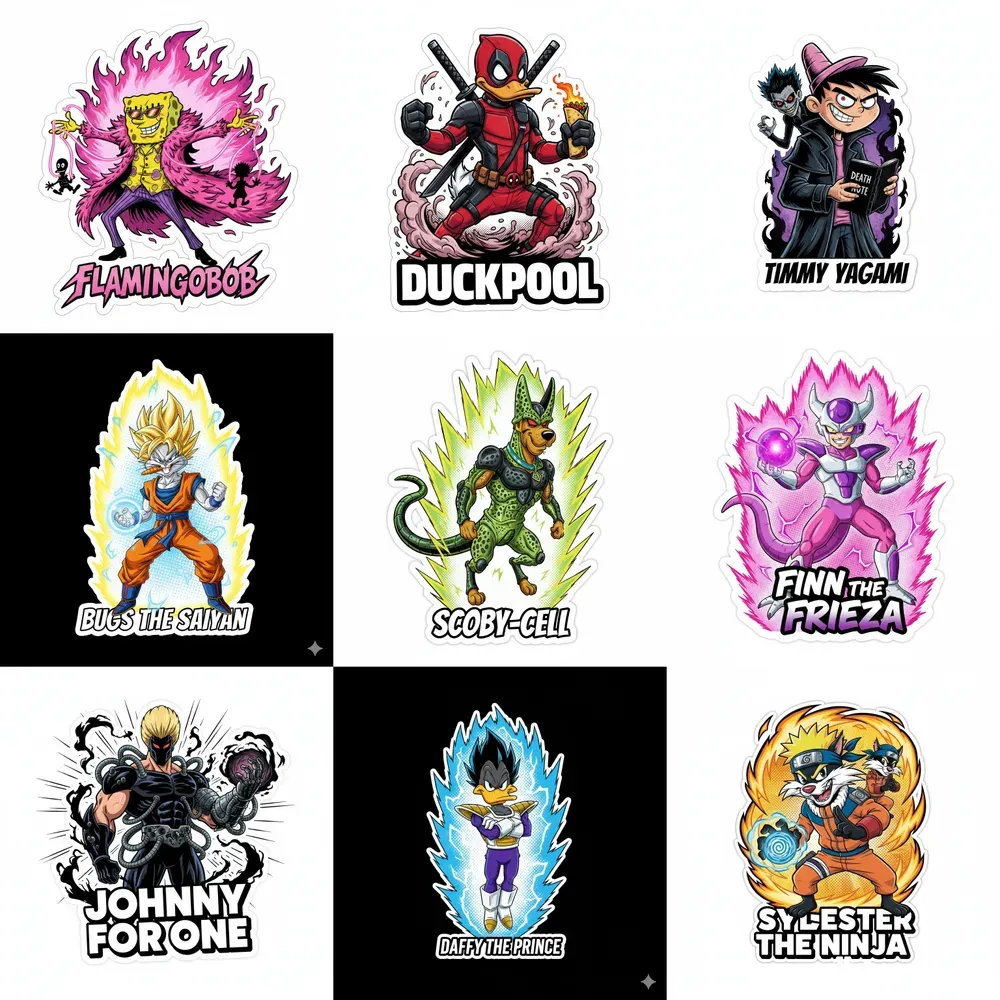 Western Cartoon Sticker Design Parodies