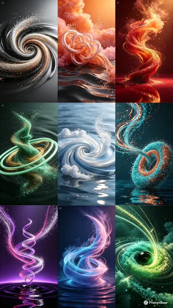Abstract Particle Vortex Art