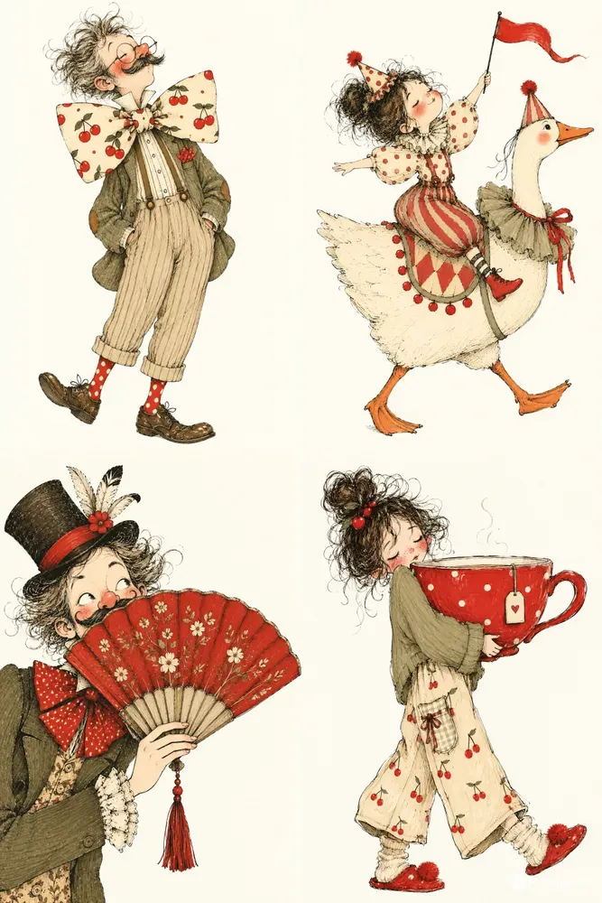 Whimsical Ink Characters