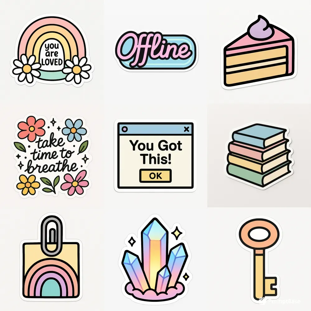 Minimal Pastel Sticker Templates
