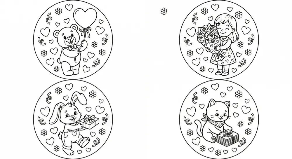 Valentine Monoline Coloring Generator