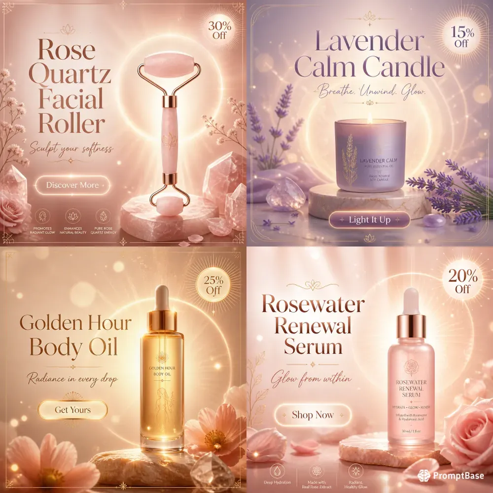 Soft Glow Feminine Ad Poster Generator