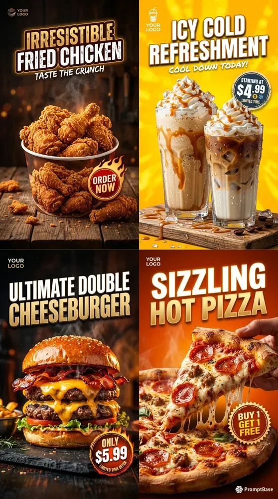 Fast Food Advertising Poster Photos