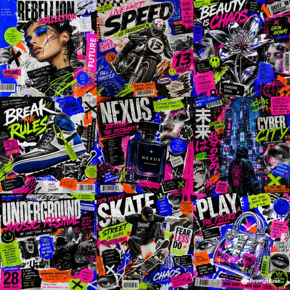 Maximalist Chaos Collage Poster Art