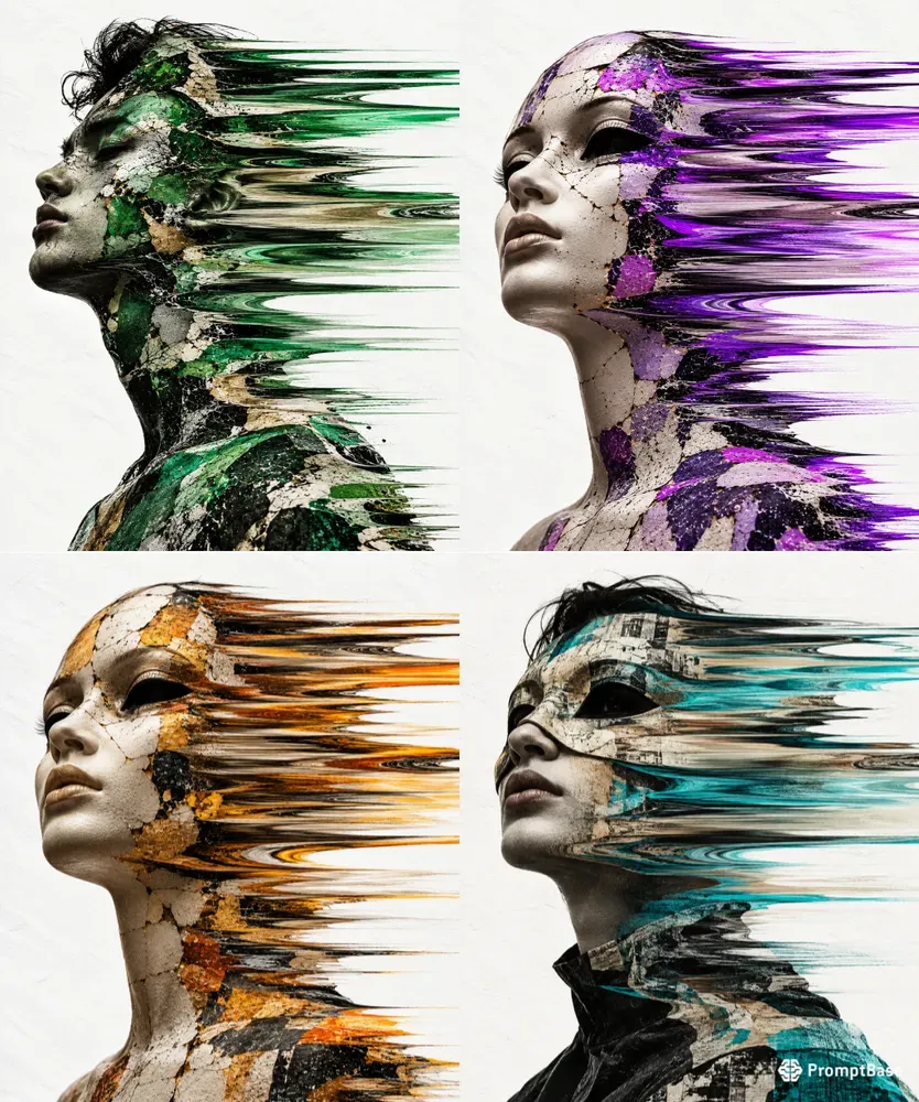 Surreal Glitch Art Portraits