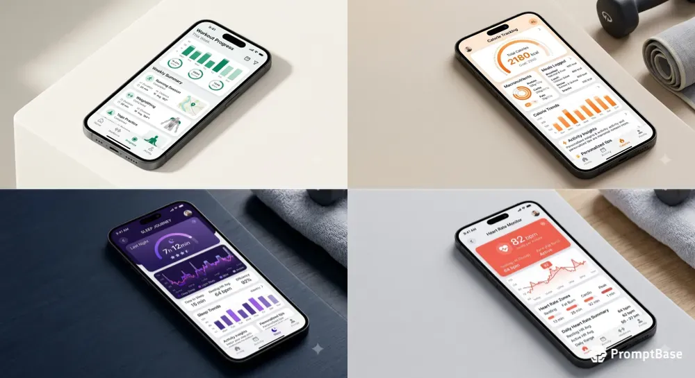 Fitness Tracking App Screen Designs