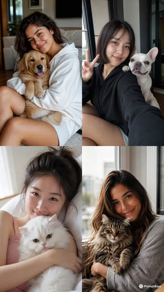 Pet Lover Girl Portraits