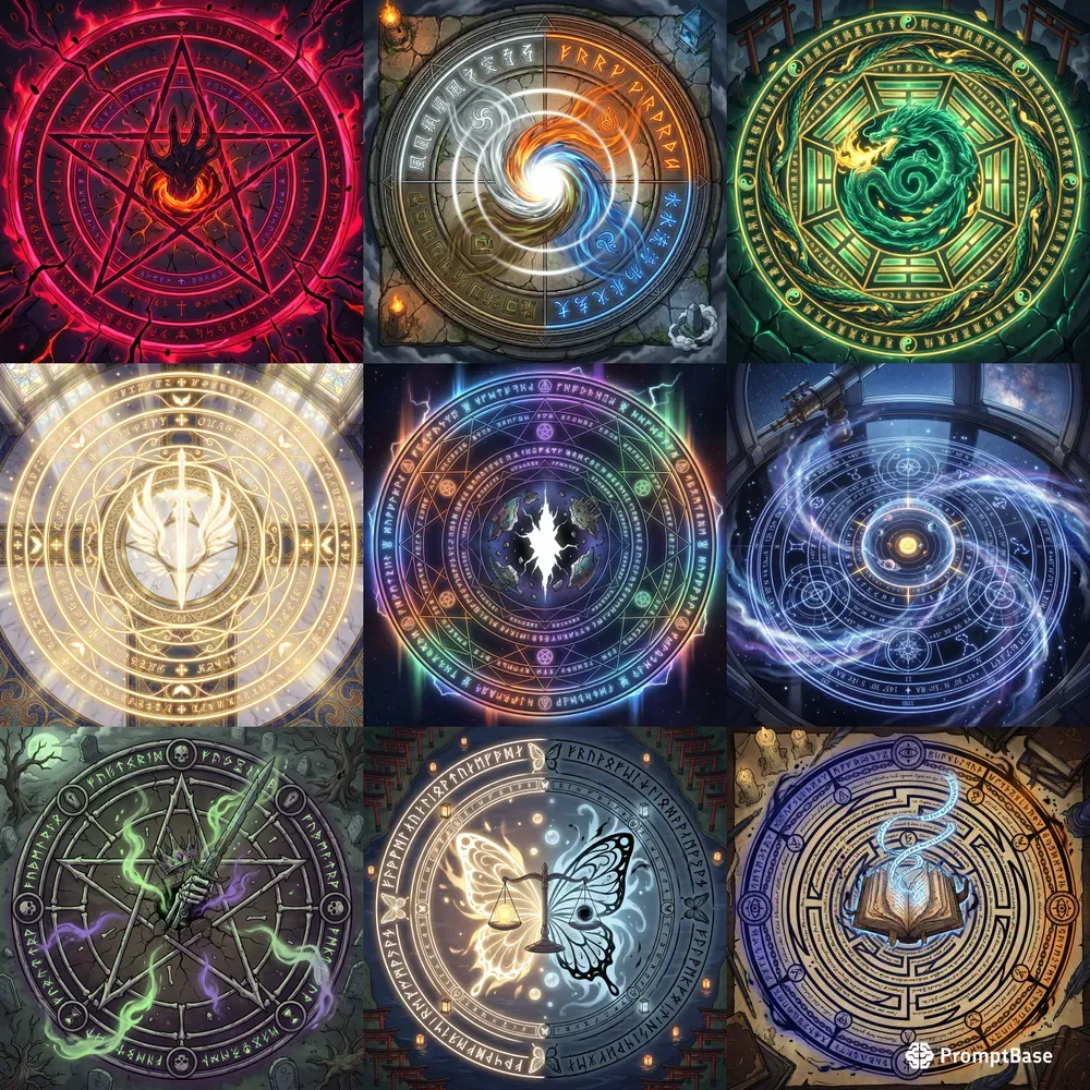 2D Anime Summoning Circle Concept Art