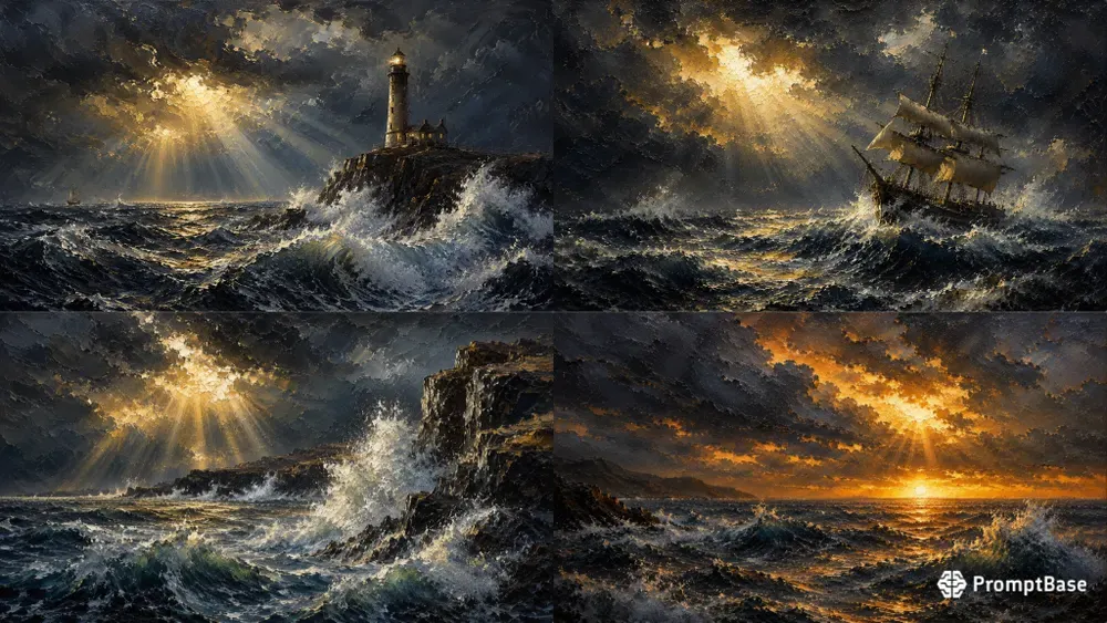 Dramatic Storm Seascape Art Creators