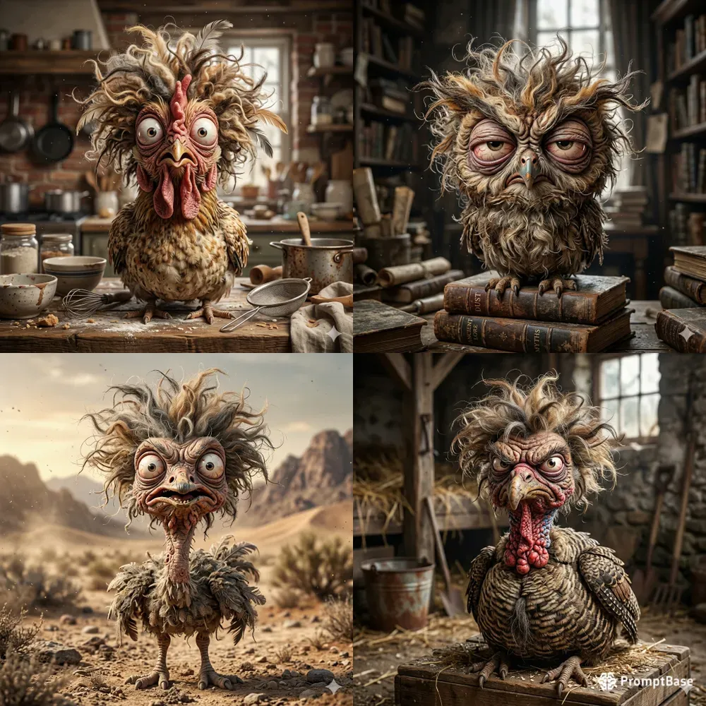 Grumpy 3D Animal Caricature Art