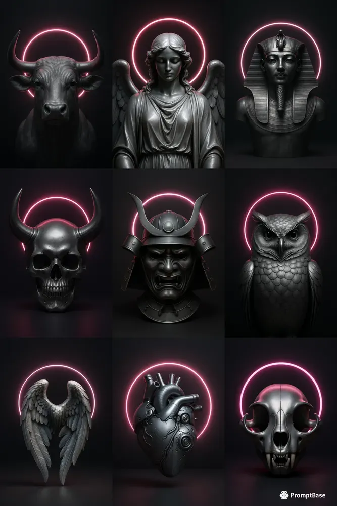 Neon Divine 3D Portraits