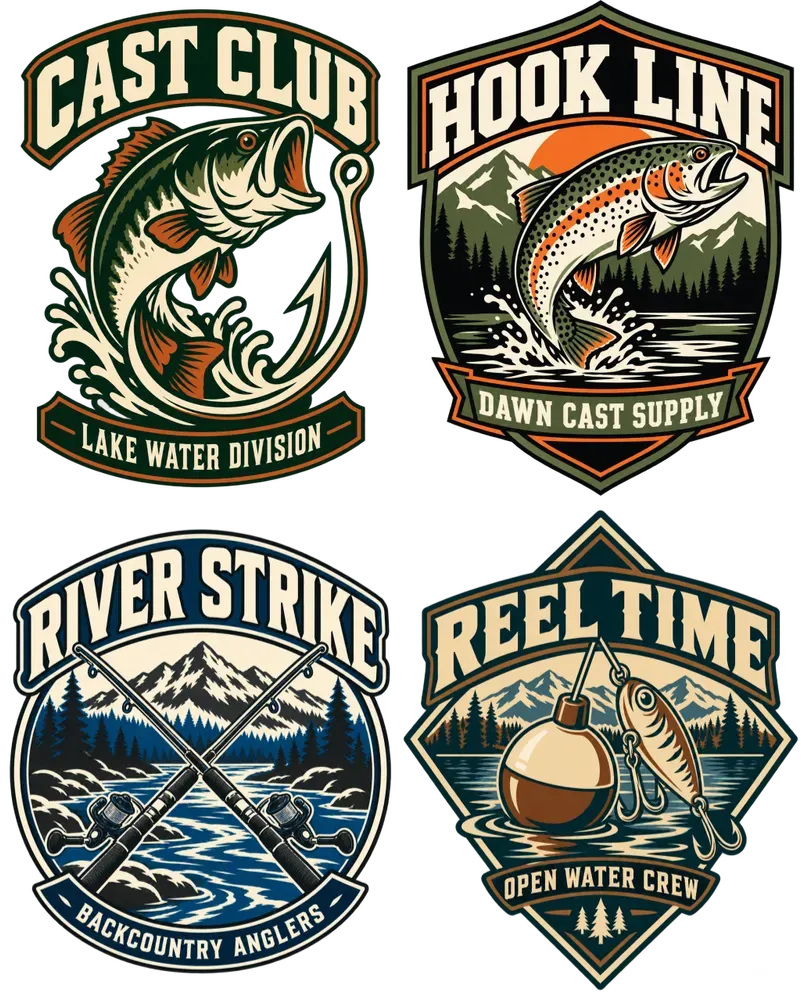 Bold Fishing Badge Tshirt Generator