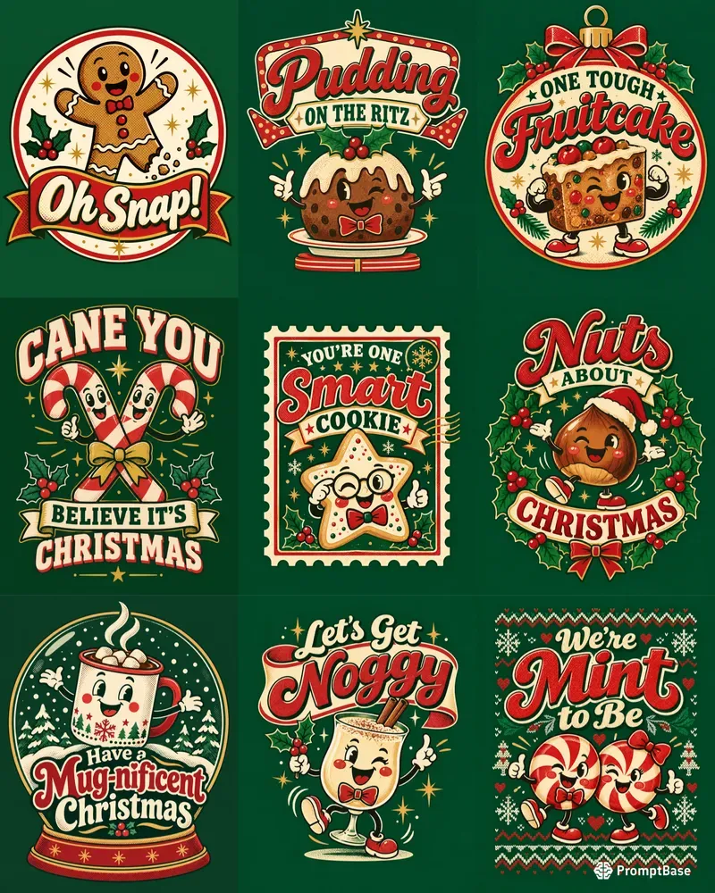 Christmas Food Pun Tshirt Designs