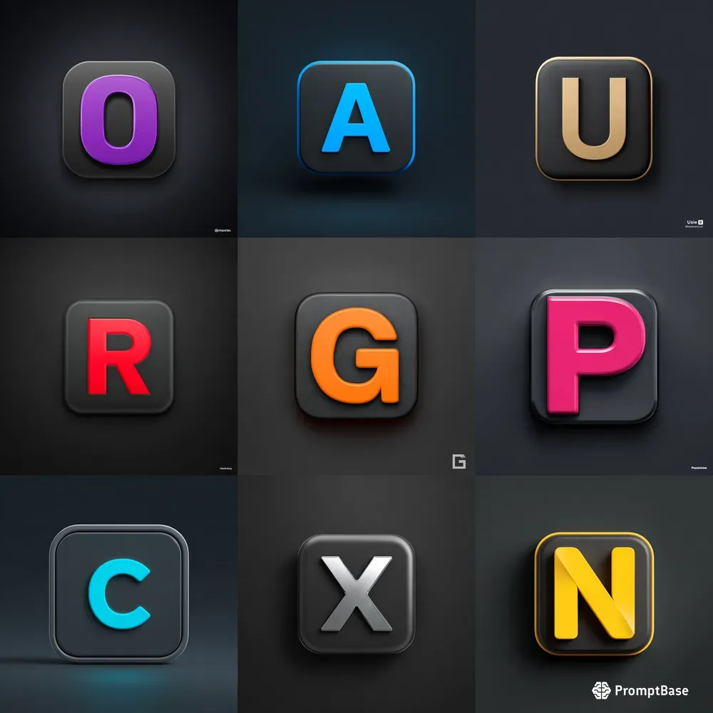 Bold Letter App Icon Key Style