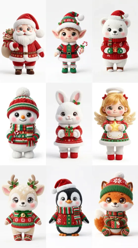 Cozy Christmas 3D Kawaii Clipart