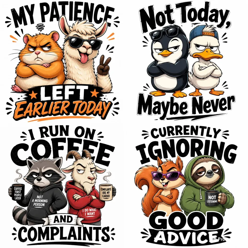 Funny Animal Duo Quote Tshirt Generator