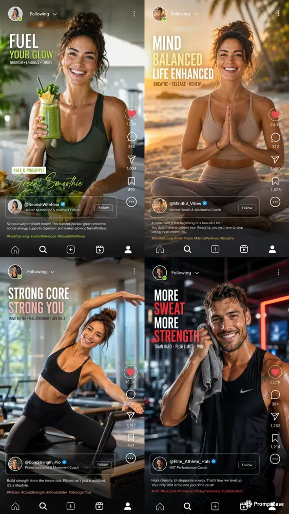 Vibrant Wellness Creator Branding Avatars