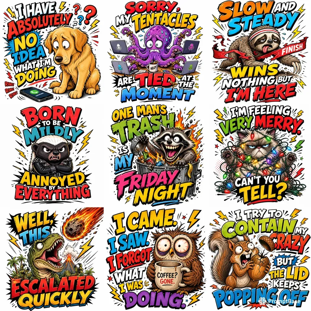 Humorous Cartoon Tee Generator