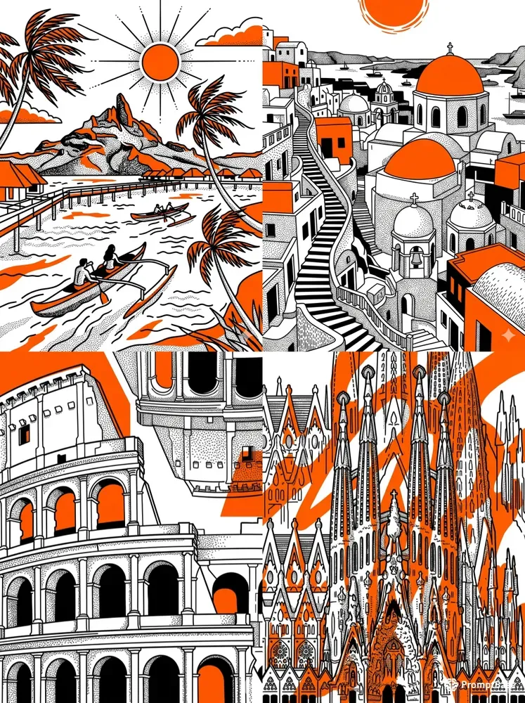 High Contrast Minimalist Travel Posters