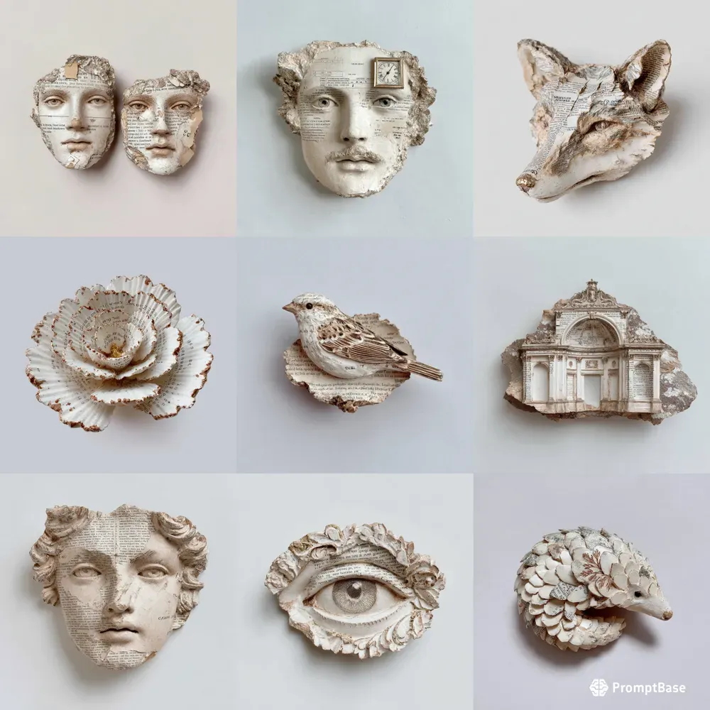 Paper Relic Sculpture Illustration Art