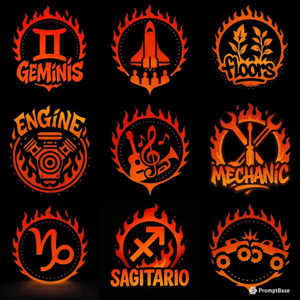 Customizable Flaming Logos