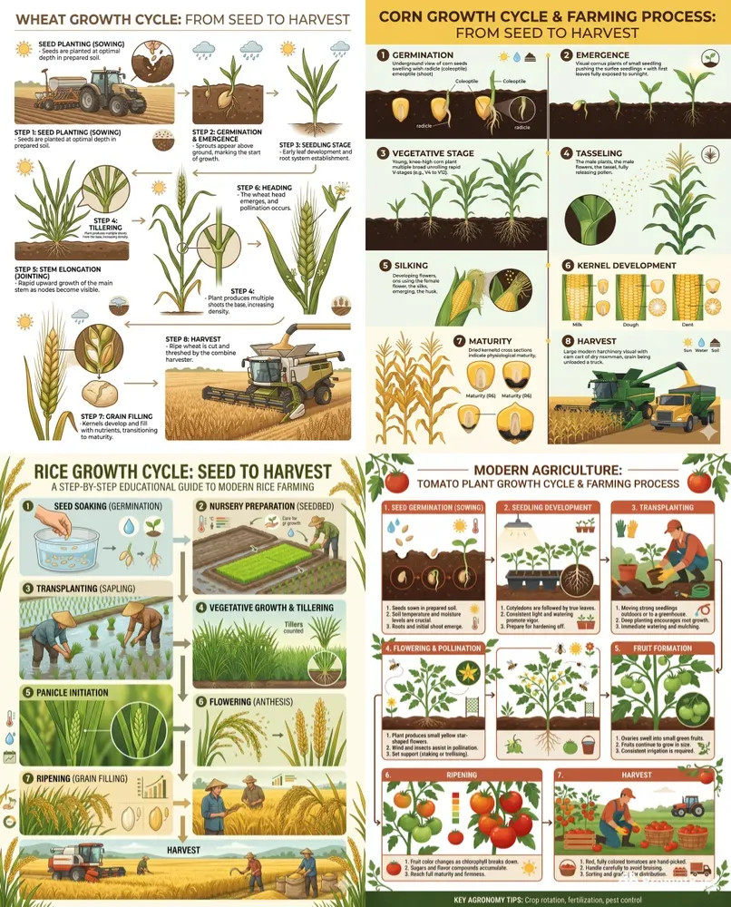 Modern Crop Growth Cycle Farming