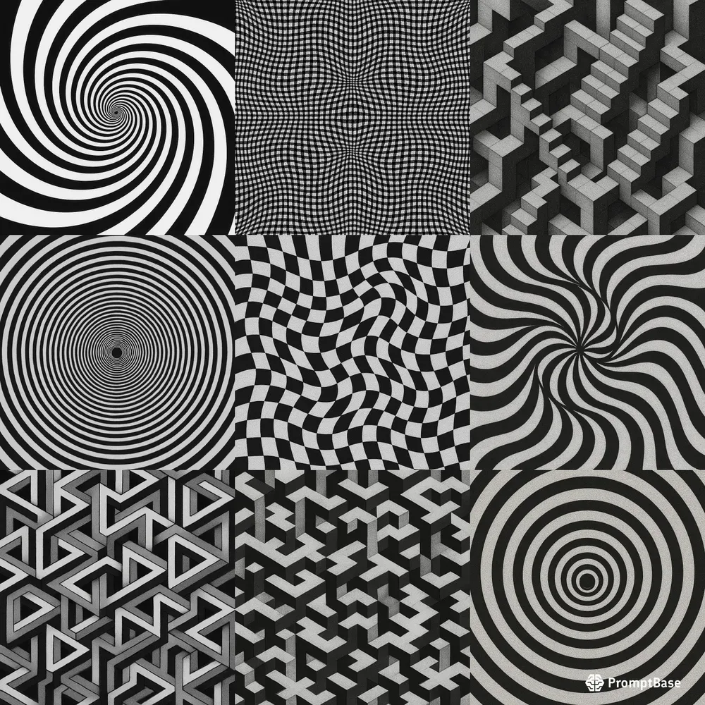 Optical Illusion Patternsblack White