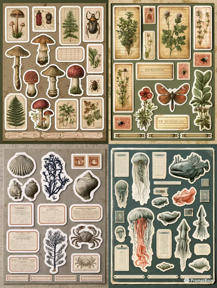 Diecut Naturalist Sticker Sheets