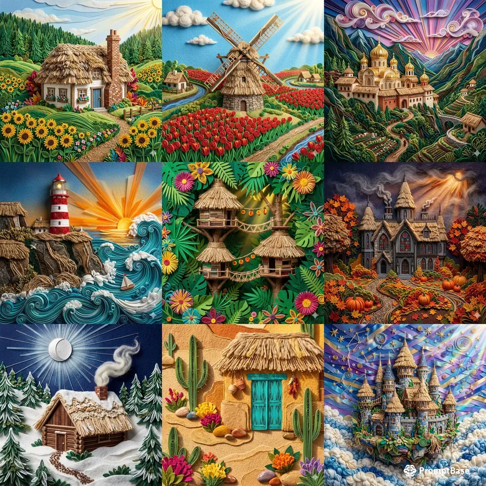 3D Fullframe Quilling Felt Reliefs