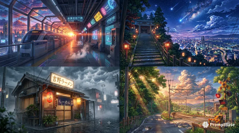 Makoto Shinkai Backgrounds Landscapes