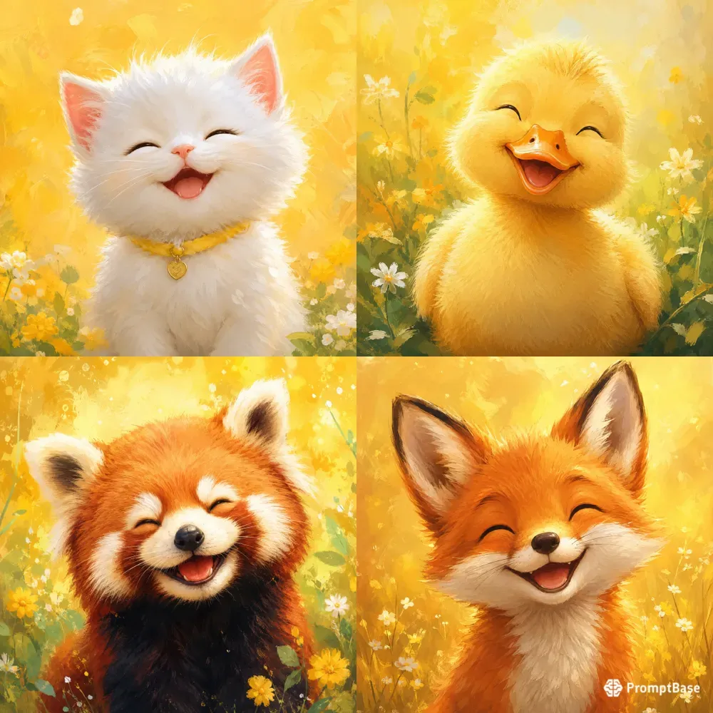 Joyful Whimsical Animal Portraits