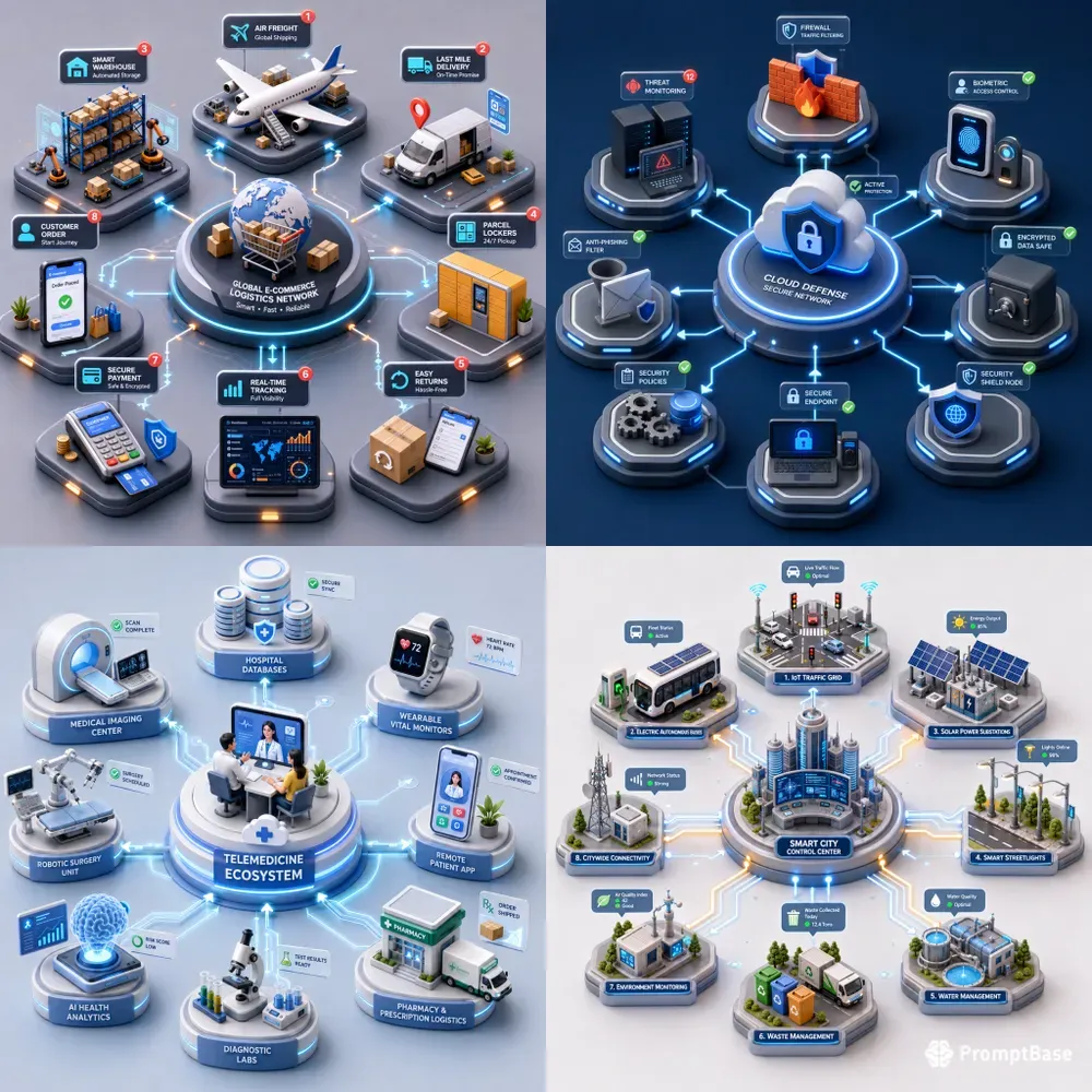 3D Isometric Tech Infographics