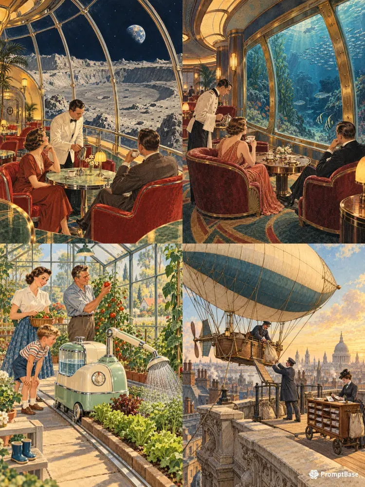 Retrofuturistic World Art Prints