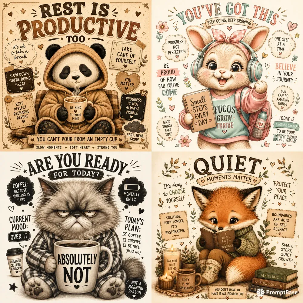 Cozy Cartoon Animals