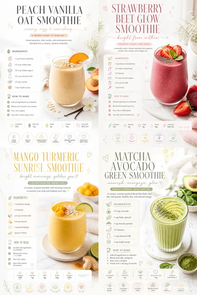 Airy Wellness Recipe Infographic Posters