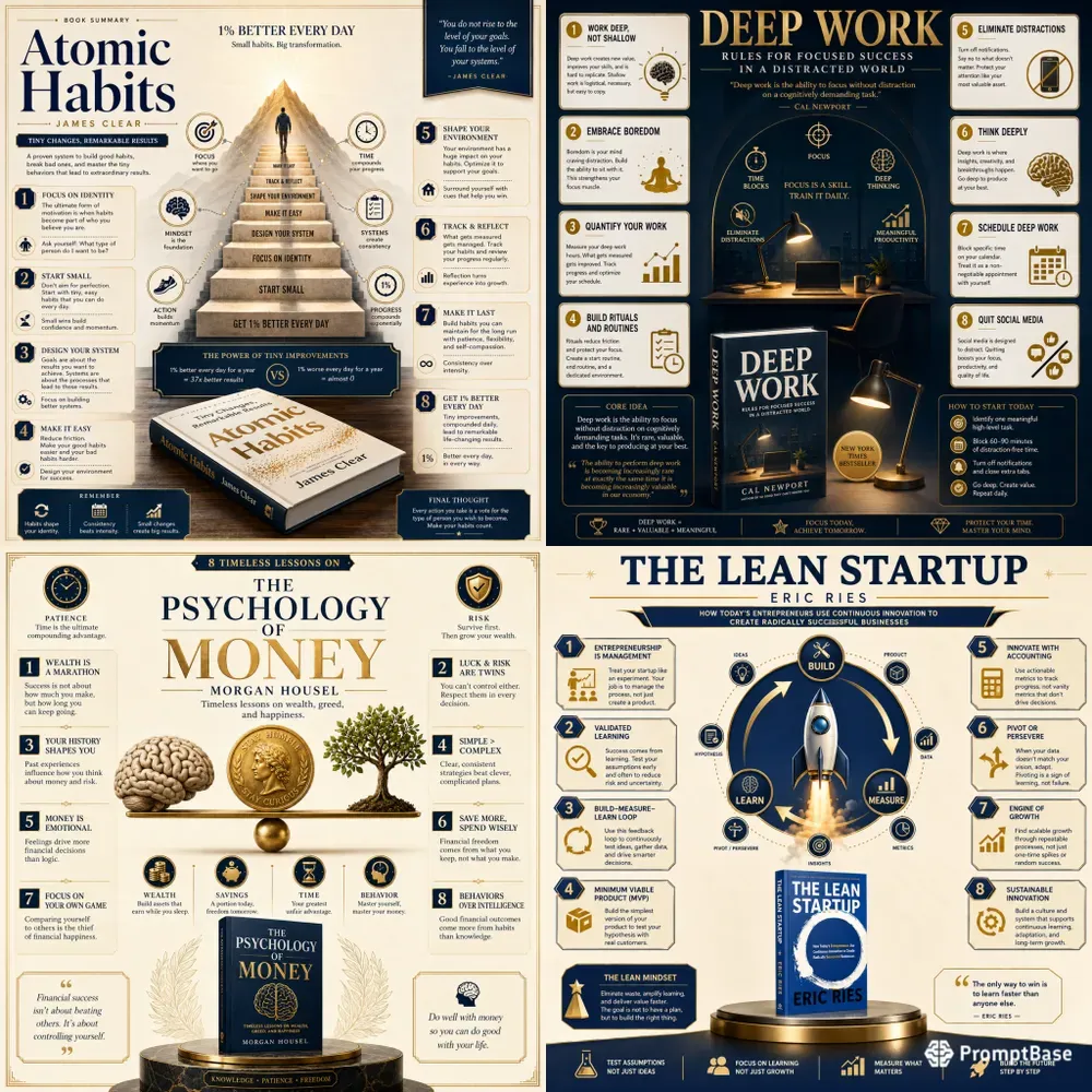 Premium Book Summary Infographics