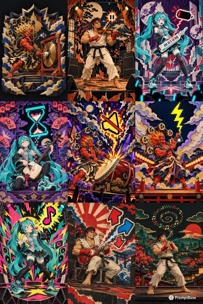 Psychedelic Akibapunk Concert Posters
