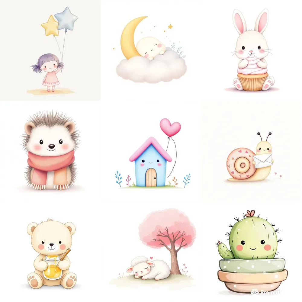Cute Childrens Cartoon Illustrations