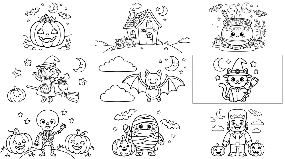 Halloween Themed Kids Coloring Books