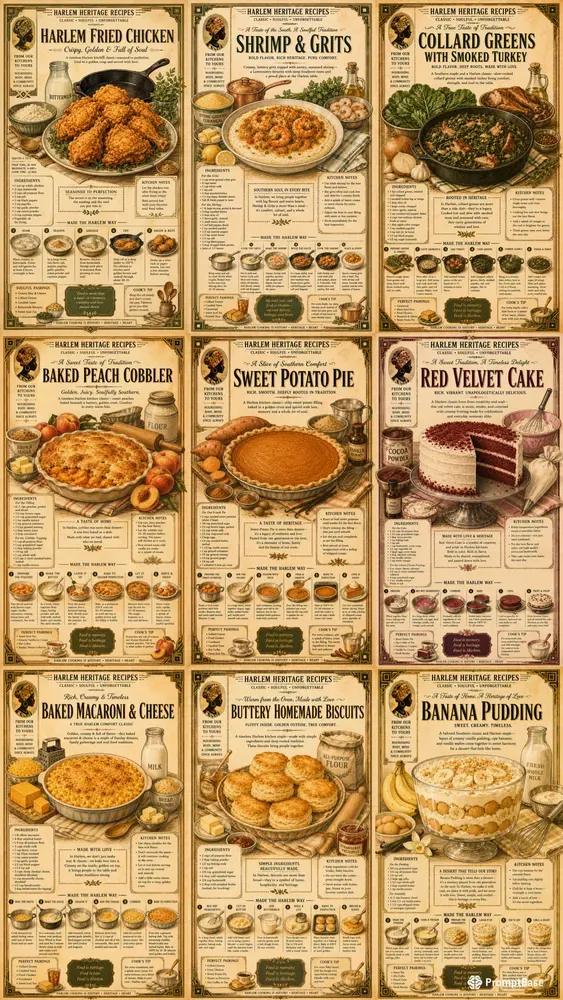 Harlem Food Recipe Book Infographics