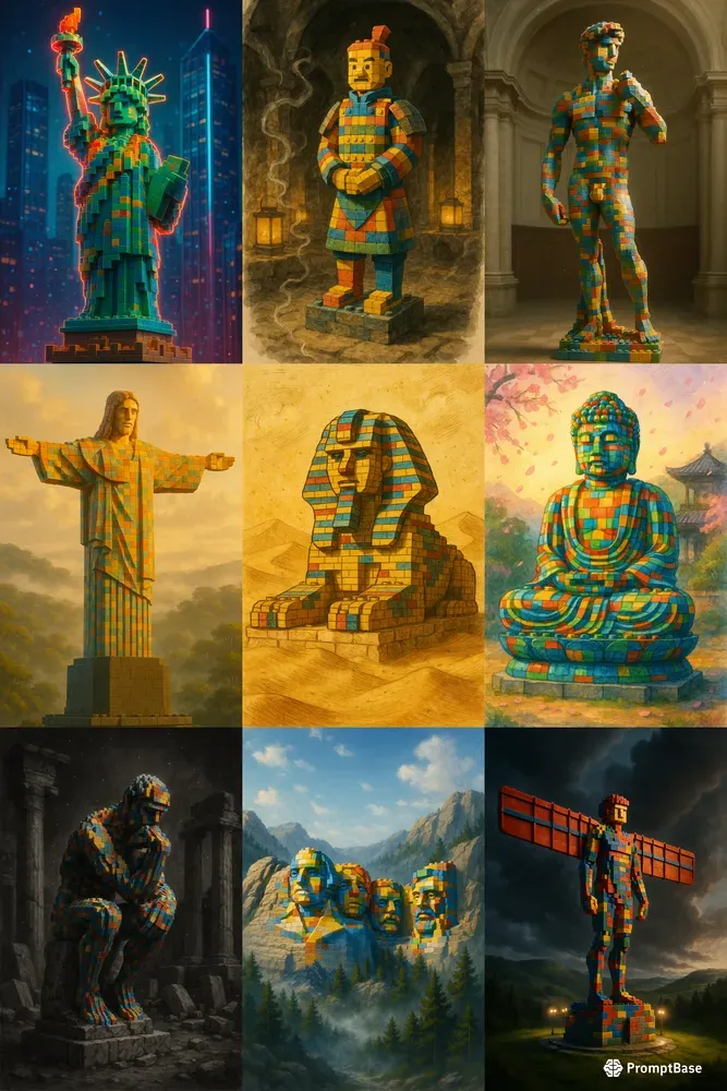 Lego Iconic Statue Cinematic Renders