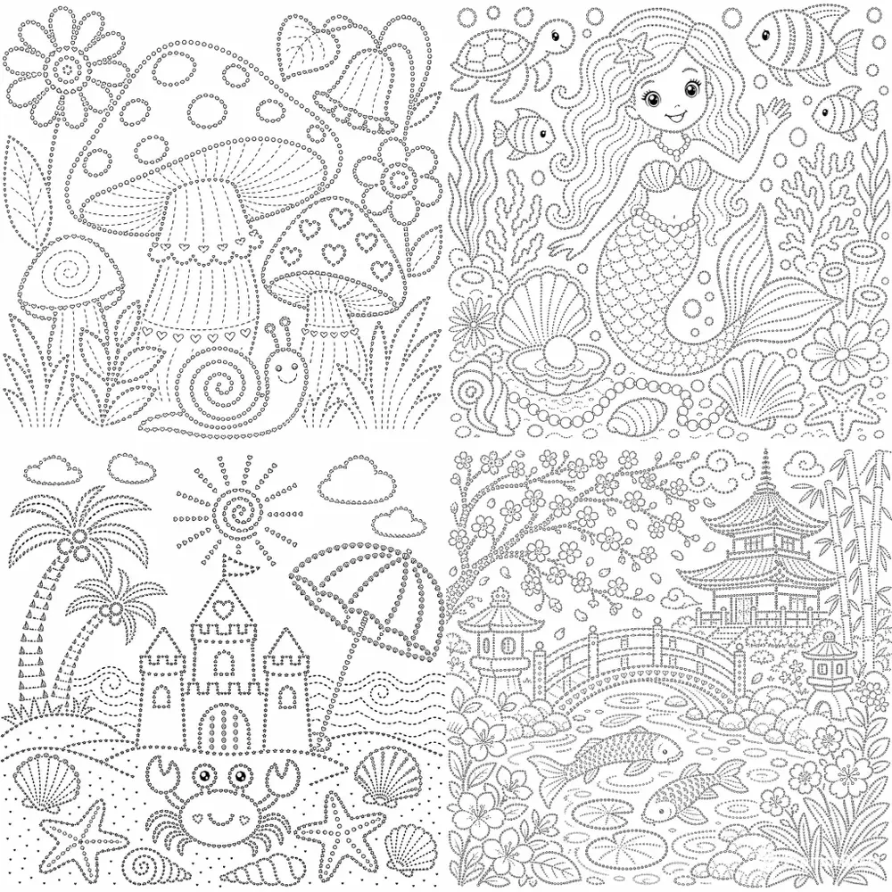 Creative Line Tracing Coloring Book Pages