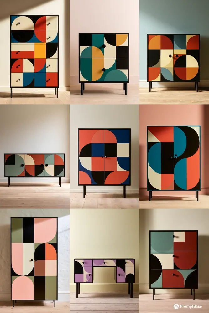 Bauhaus Painted Furniture Photography