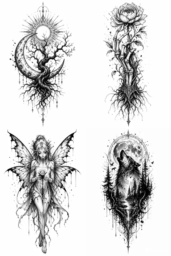 Dark Ethereal Tattoo Sets