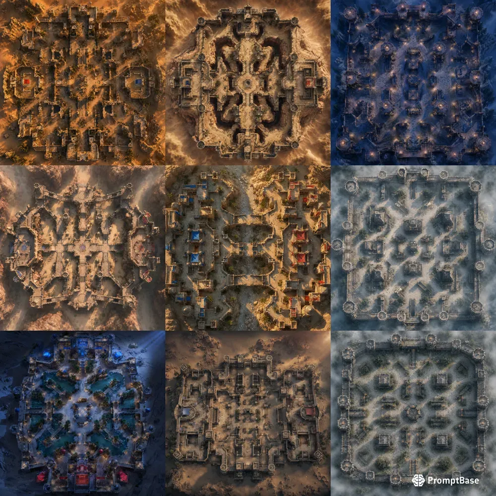 Top Down Tactical Desert Fortresses